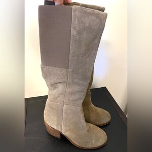 Splendid Women's Kassie Tobacco Brown Suede Tall Side Zipper Boots size 6